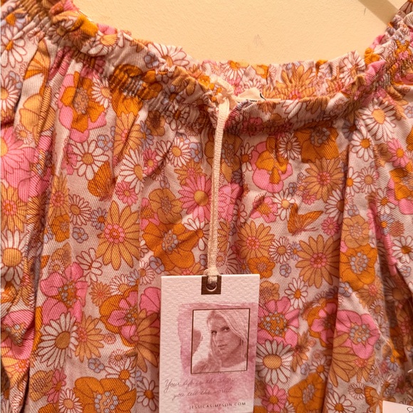 Jessica Simpson Floral Off-Shoulder Blouse - Pink and Orange - Picture 3 of 4